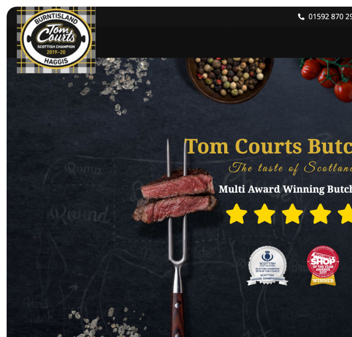 Website design for butcher