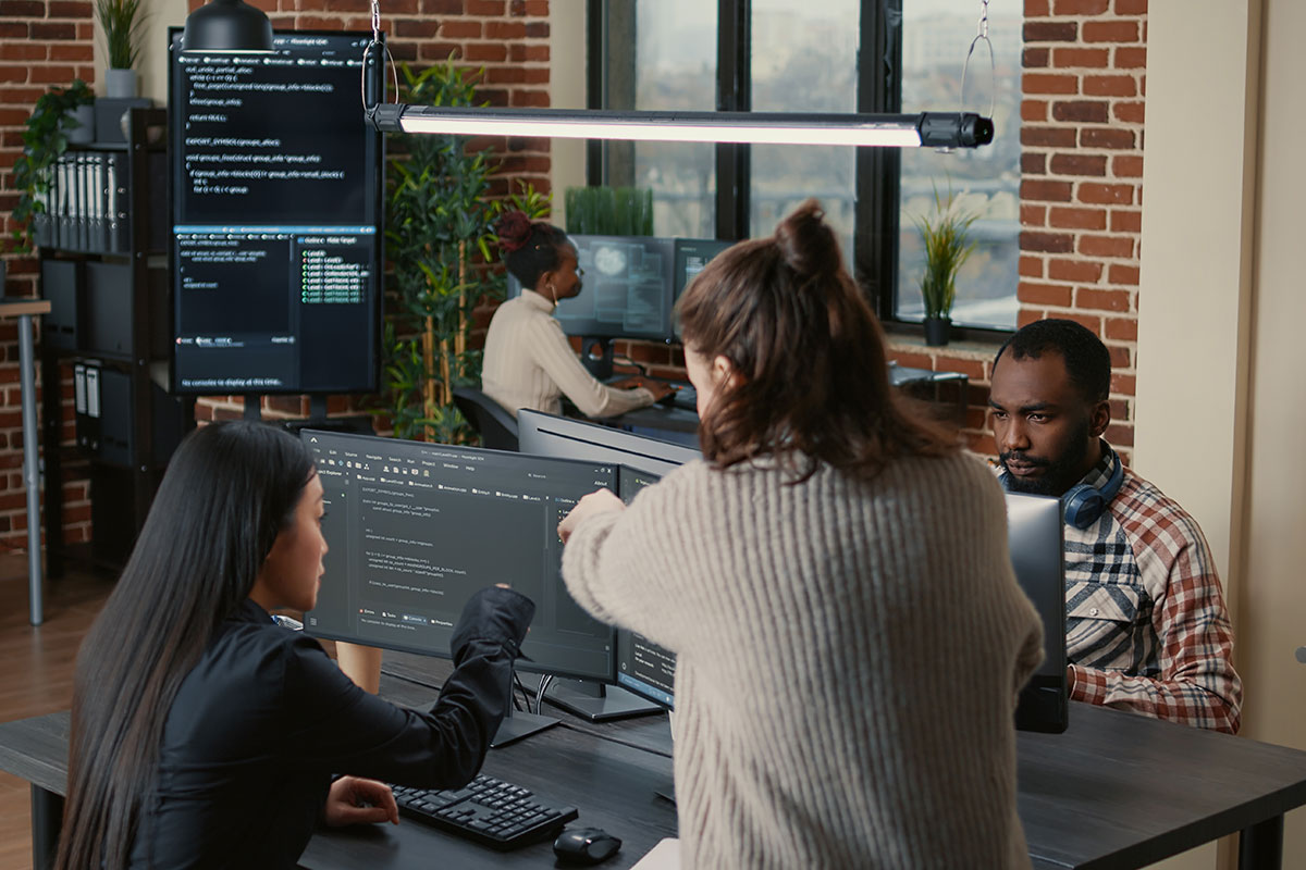 Developer team working on custom web application in Glasgow